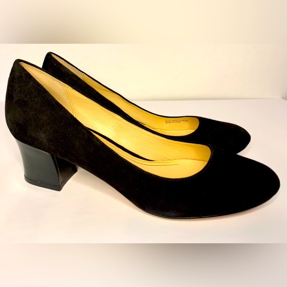 Cole Haan Women’s Black Suede Block Heel Black Pump size 8.5M NWOT - Picture 1 of 11